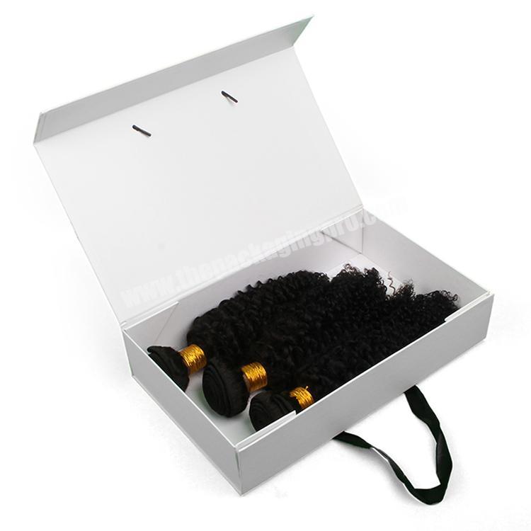 Wholesale Private Label Gift Braid Virgin Hair Box Custom Weave Extension Wig Bundle Packaging Hair Box