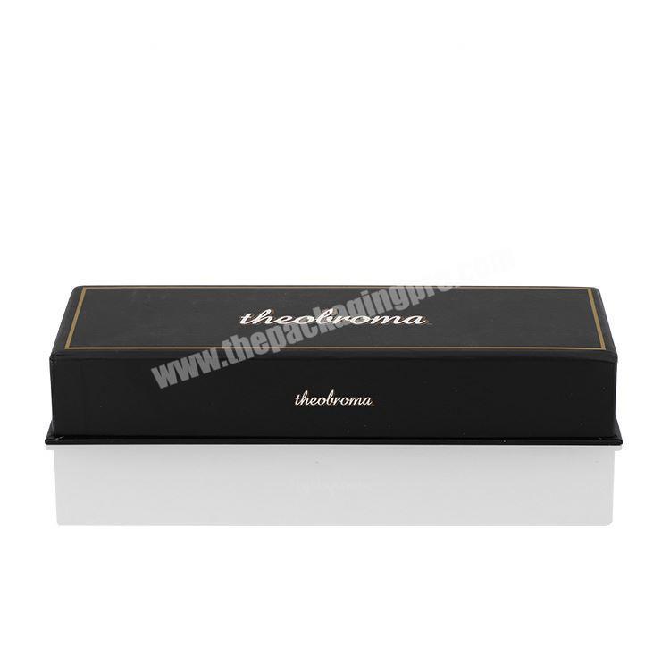 Wholesale Rectangle Black Small Slim Jewelry Foil Paper Cardboard Design Custom Gift Box Packaging