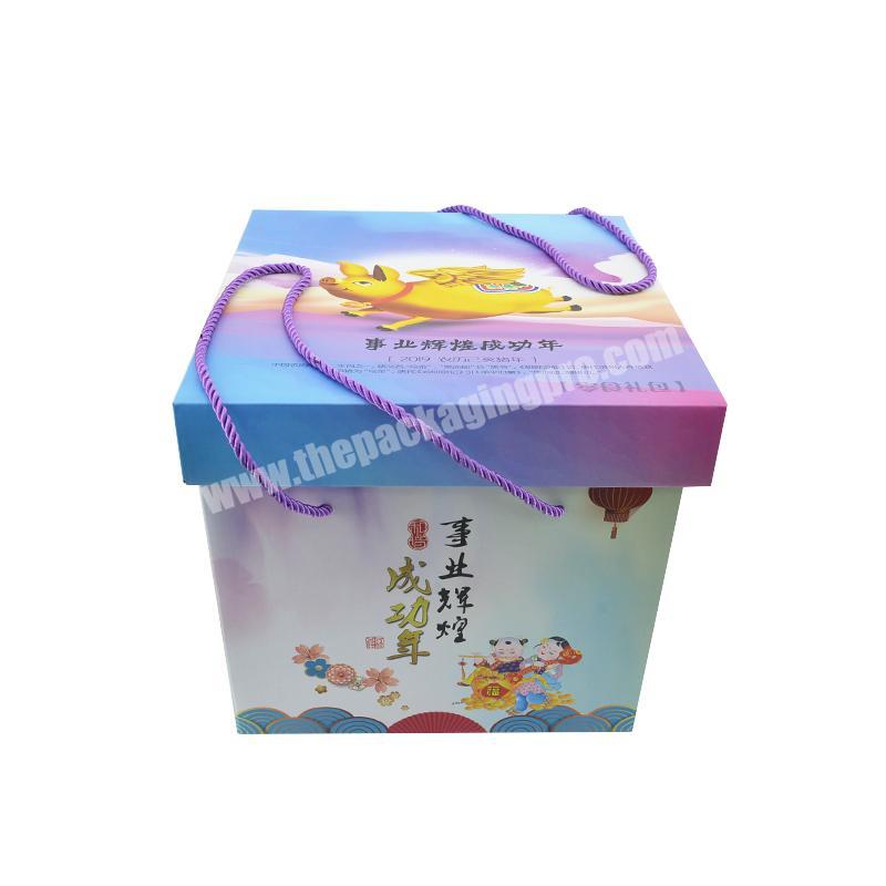 Wholesale Recycle Custom Logo Printed Rigid Corrugated Paper Box With String