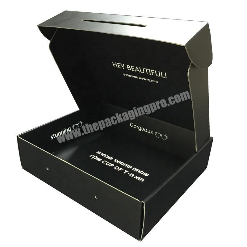 Wholesale Small Custom Black Mailing Boxes Cardboard Ear Lock Mailer Box Amazon Corrugated Postage Packaging Boxes