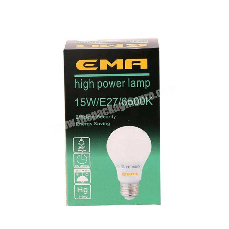 Wholesale Stepper Led Bulb Packaging Designing Custom Boxes Green Disposable Lamp Paper Box