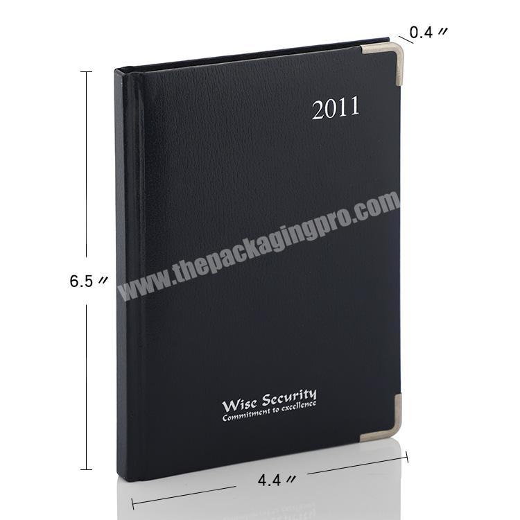 Wholesale cheap custom hardcover A4 A5 A6 PU leather hardback diary notebook manufacturer