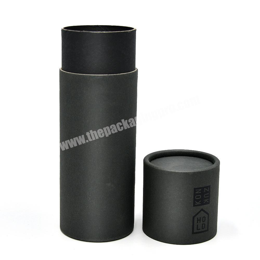 Wholesale custom recyclable black cylinder small round cardboard packaging box mailing container kraft paper lip balm paper tube