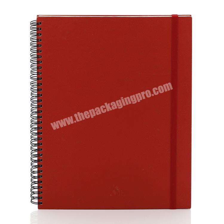 Wholesale custom sprial notebook red diary spiral notebook 500 sheets