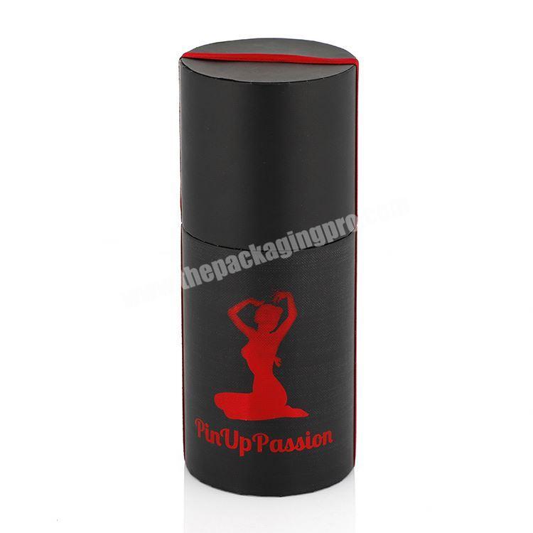 Wholesale custom teaperfumecosmetic cardboard cylinder gift box black paper tube jar packaging