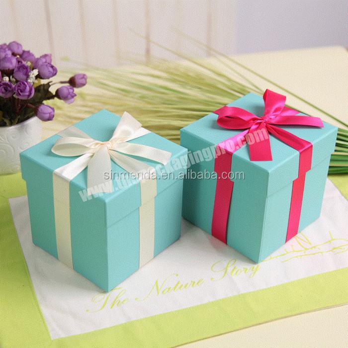 Wholesale paper color wedding favor blue gift tiffany box