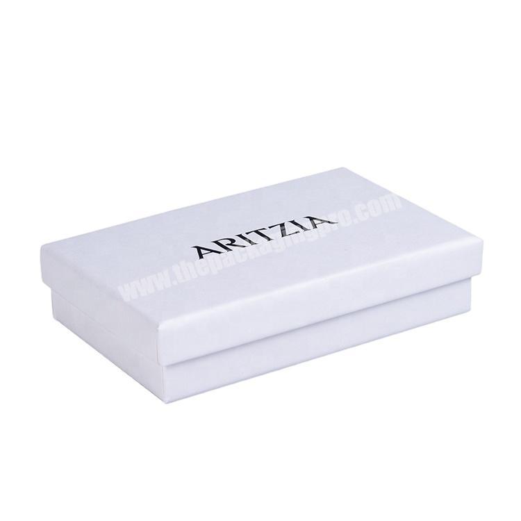 Women Fashion Wear White Lid And Base Box Black Foil Stamped Girls Clothes Paperboard Packaging Box
