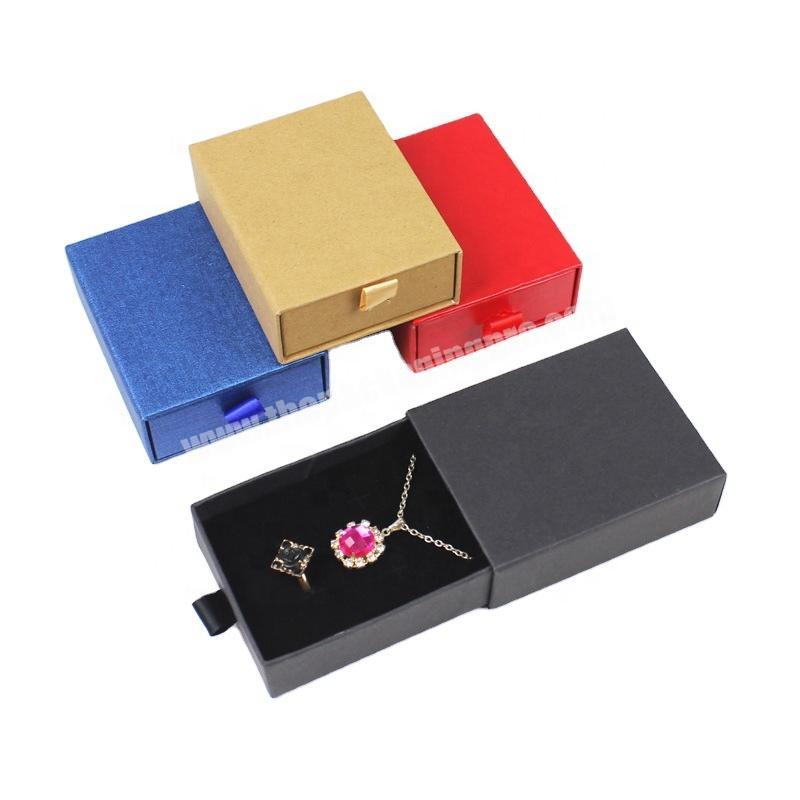 Yellow Ring Necklace Earring Jewelry Package Paper Drawer Boxes Rigid Jewellery Sliding Small Gift Box for Jewelry