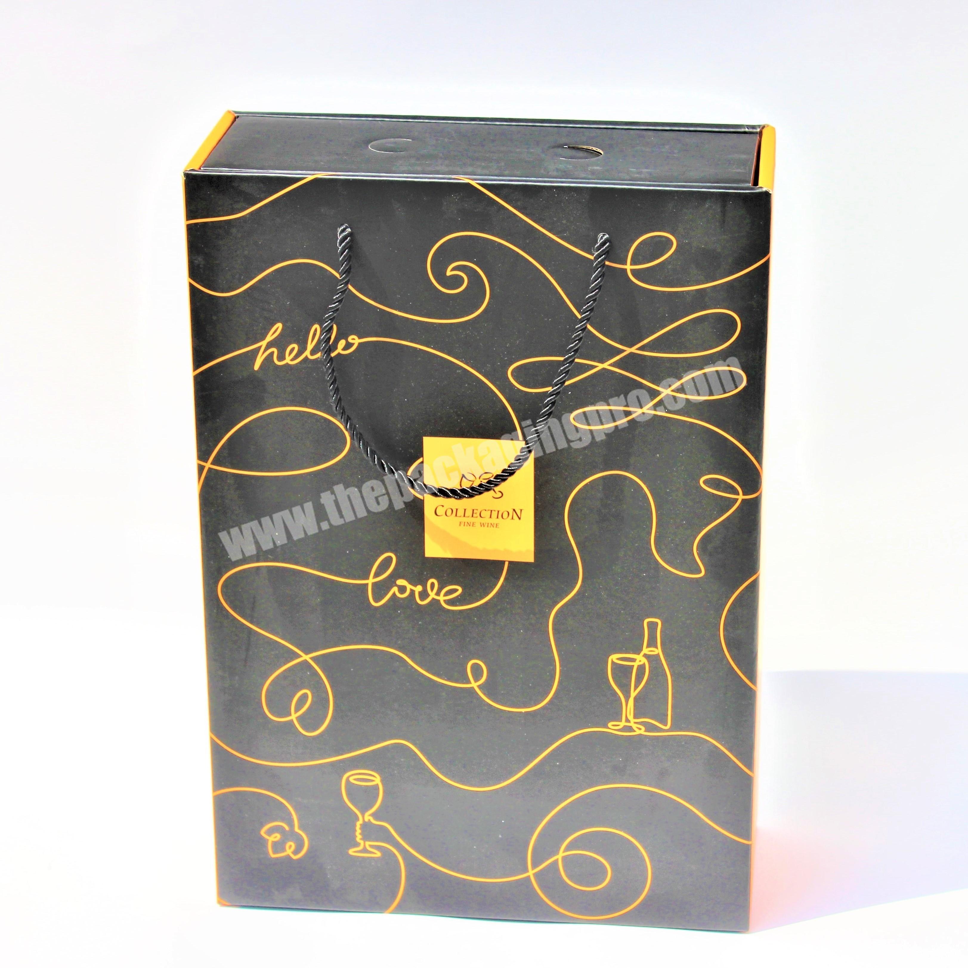 Yin Lian printing High Quality Printing black card paper box for wine packaging