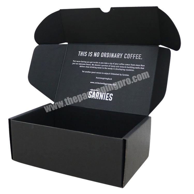 black box product packaging corrugated paper custom boxes with logo