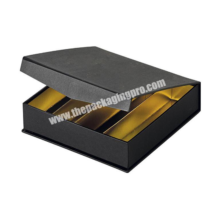 black custom paper cardboard flip top box packaging