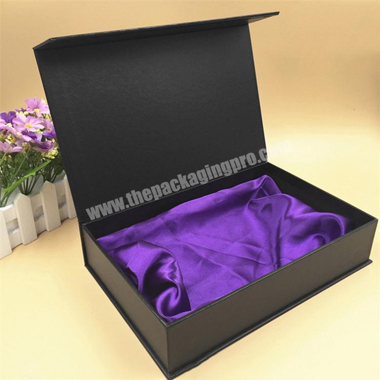 black hair extension packaging satin gift box
