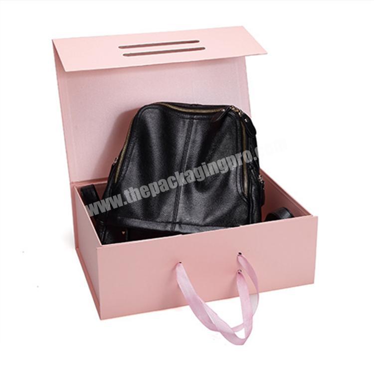 black magnetic gift box Custom logo large pink magnetic folding packaging gift box packaging