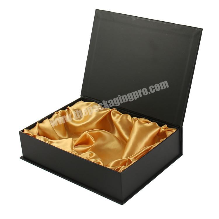 black packaging hair extension satin gift box