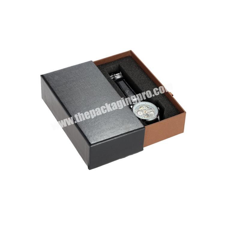 black pu leather gift for packing watch box custom logo