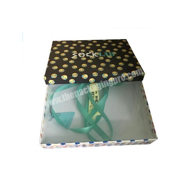 personalize cheap handmade cardboard colourful custom sock gift packaging box