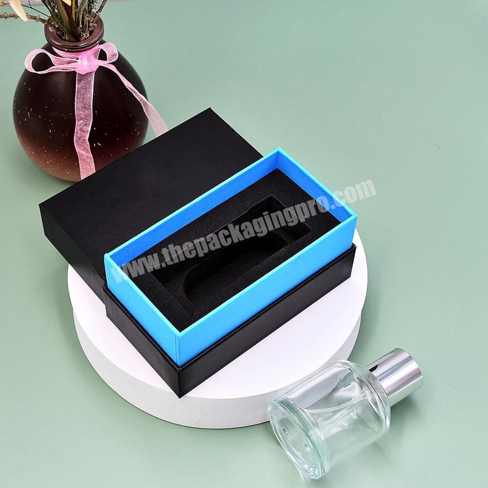 custom logo luxury quality cardboard packaging black rigid removable lid and base gift box with insert EVA