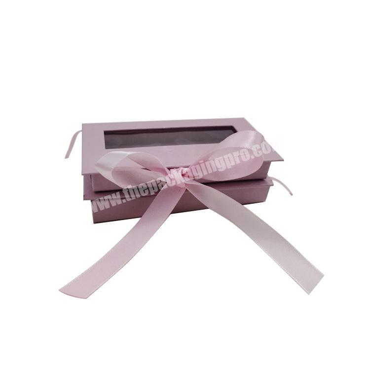 custom packaging eyelash box with ribbon