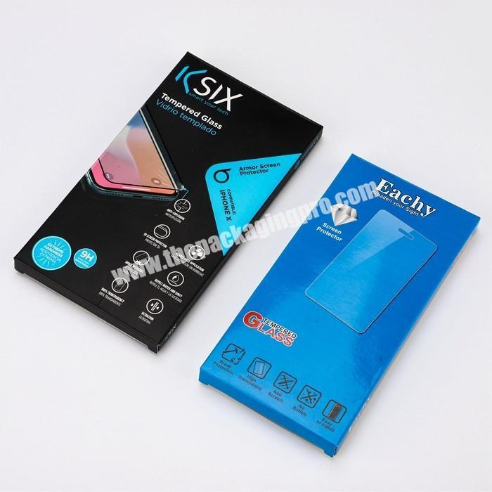 Stock Tempered Glass Screen Protector Packaging Cardboard Packaging Box Custom Packing Boxes