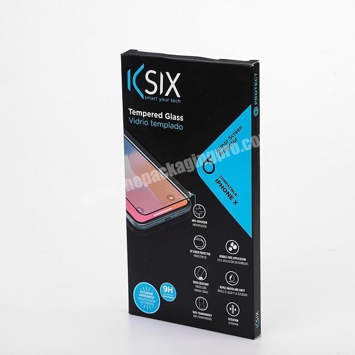 custom paper packaging box exquisite tempered glass paper packaging mobile phone screen protector packaging