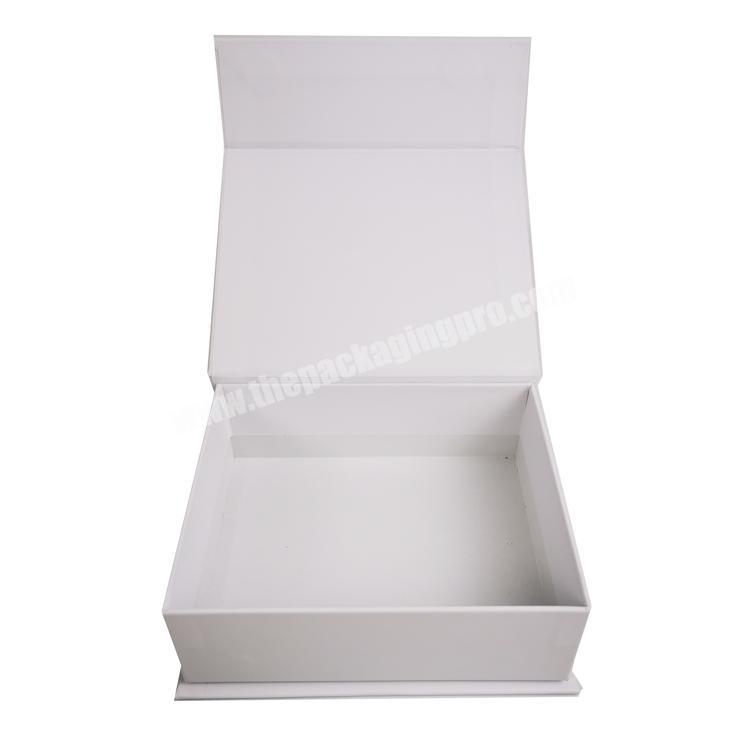 custom recyclable white paper box with magnetic durable book shaped box custom white  magnetic gift box