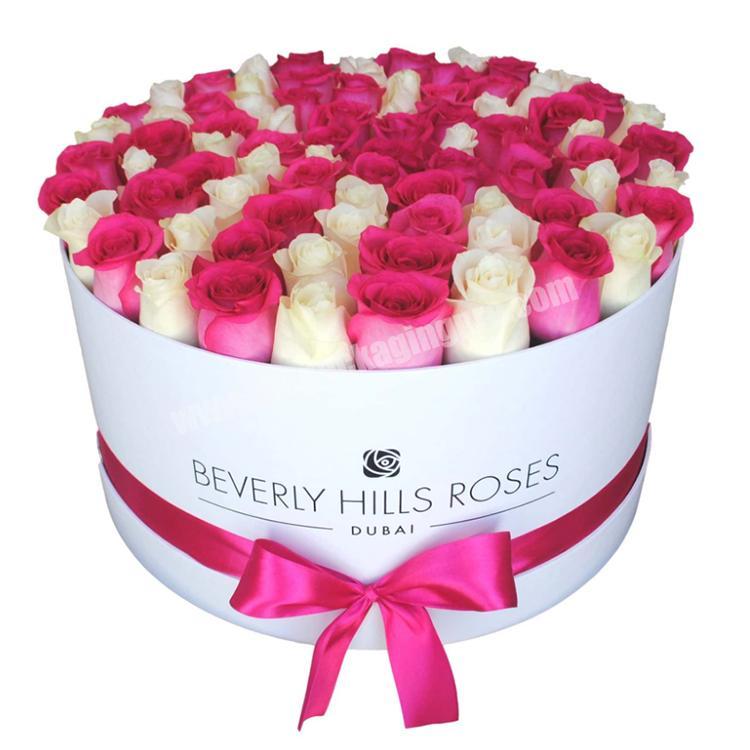 custom round luxury empty flower gift box