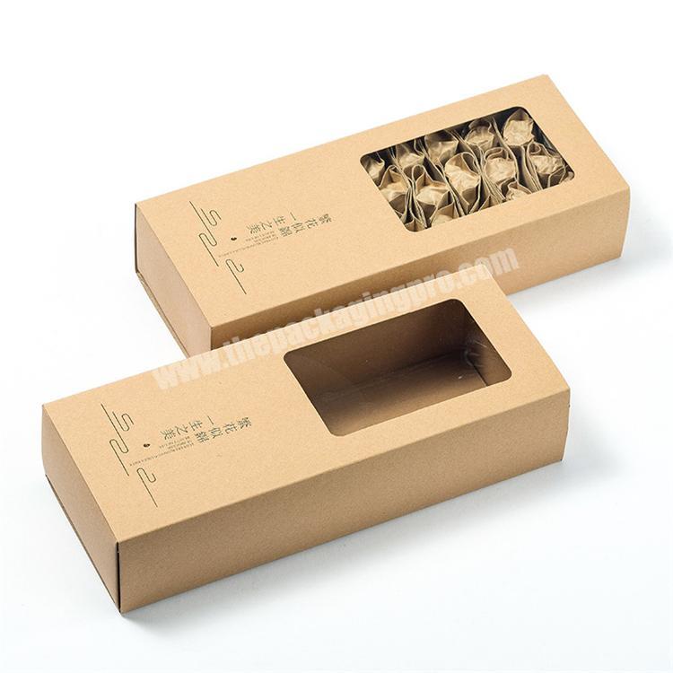 drawer packaging kraft paper window box