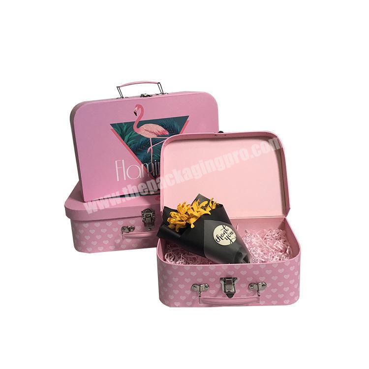 favor cardboard with handle suitcase style gift box
