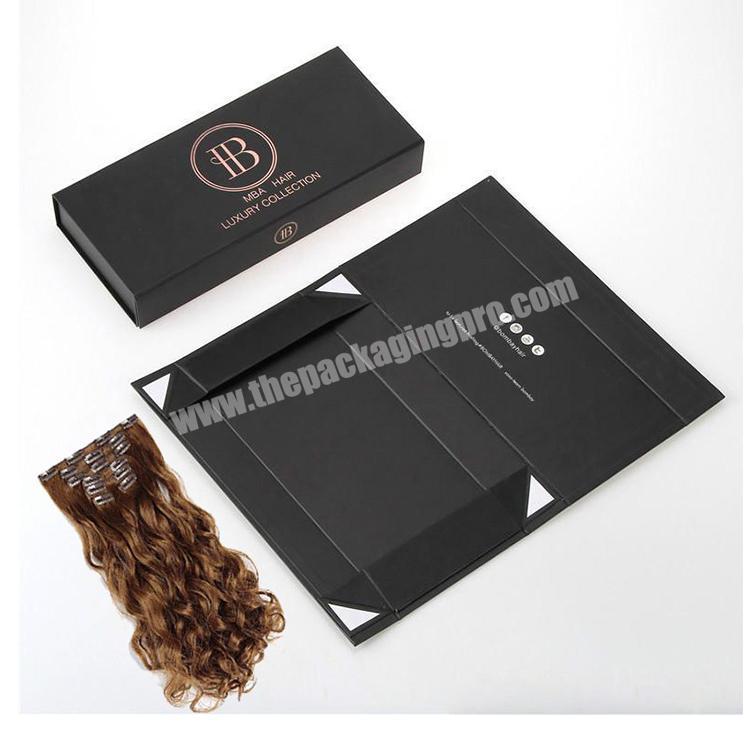 gold foil custom boxes packaging for hair extensions