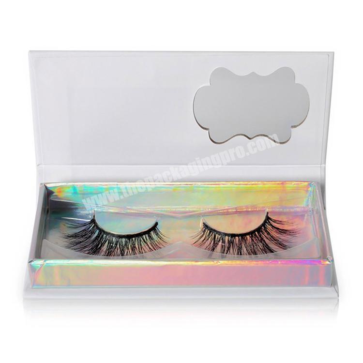 holographic paper packaging empty eyelash box container