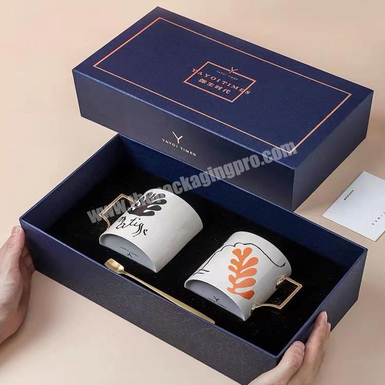 light luxury mug box gift set ceramic coffee cups custom mug set gift box with you own logo