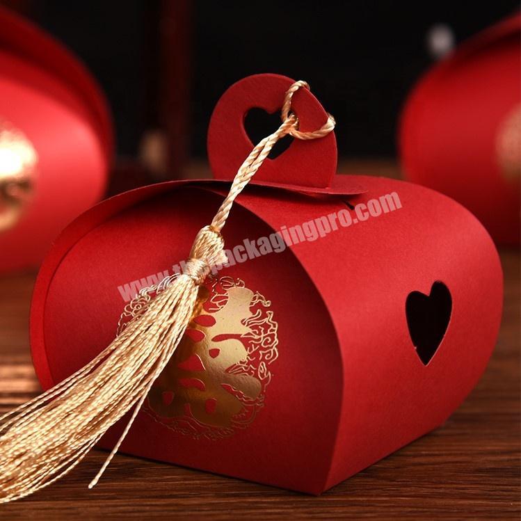 luxury red color New trend cardboard gift box with Tassel decoration