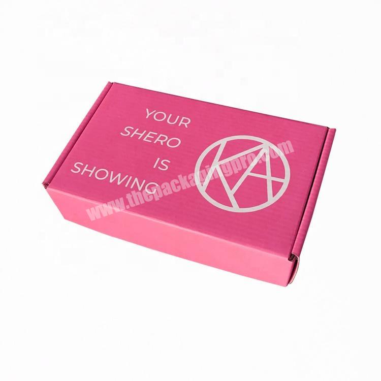 packing cardboard custom mailers printing pink shipping boxes custom logo