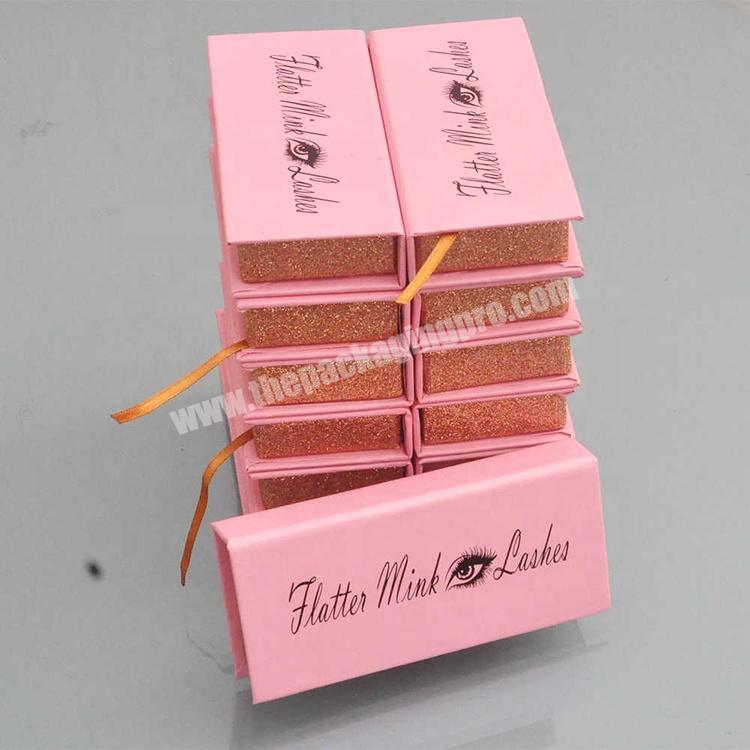 paper pink empty custom lash boxes with logo