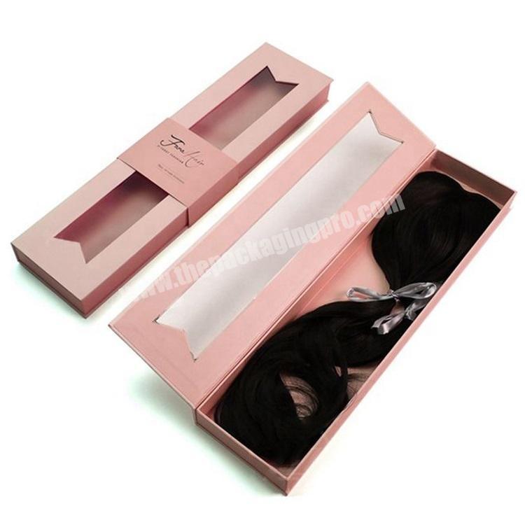 pink custom packaging wig boxes and cases