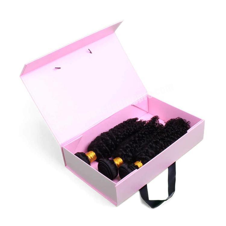 satin packaging logo custom boxes for hair extensions