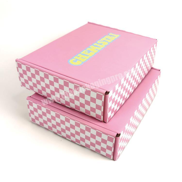 Custom print Cardboard Cartons Shipping Mailer Box Pink Cosmetic Set Cosmetics Mailing Skin Care Corrugated Packaging Boxes