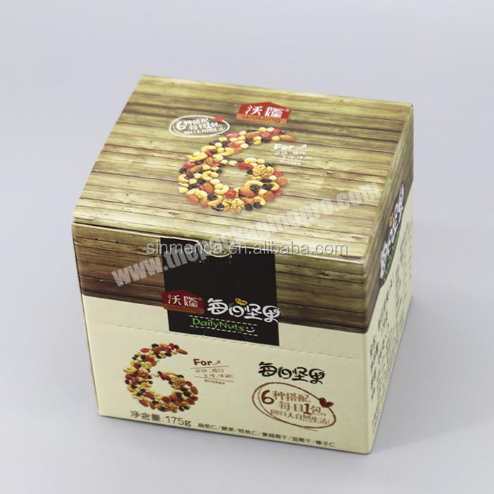 wholesale custom nuts packaging box eco friendly disposable paper snack packaging box