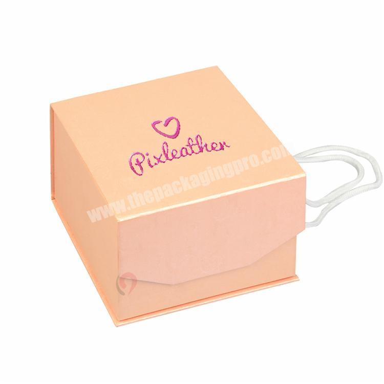 with handle fancy pink baby paper packaging box for gift