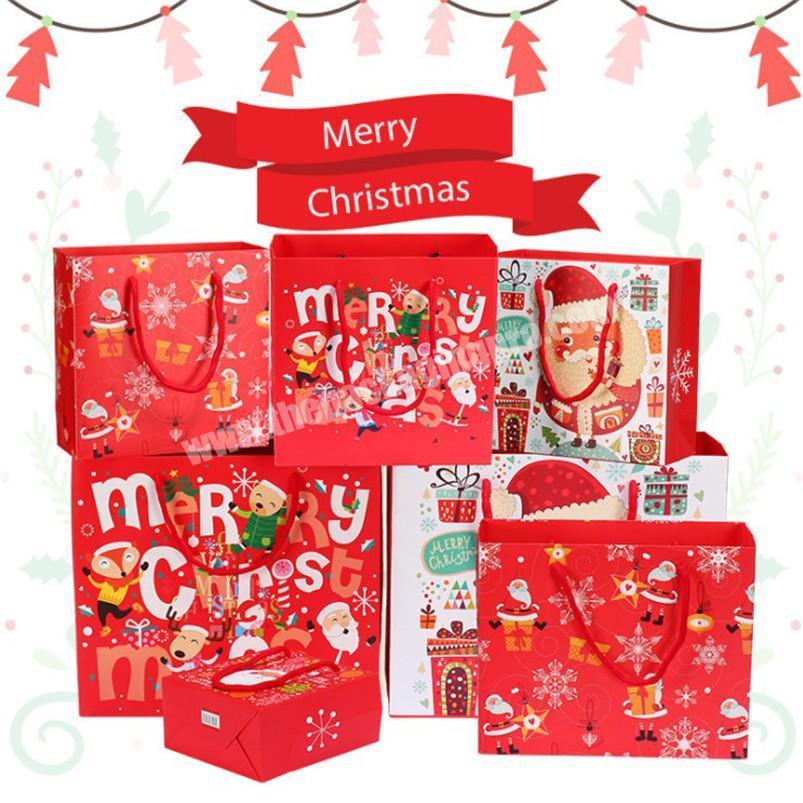 2022 Custom logo kid chocolate candy red box christmas bags for gift