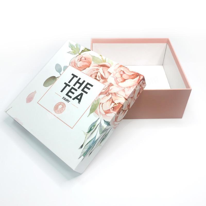 New Custom Design Printed Recyclable Art Paper Cosmetic Box With Embossing box base and lid