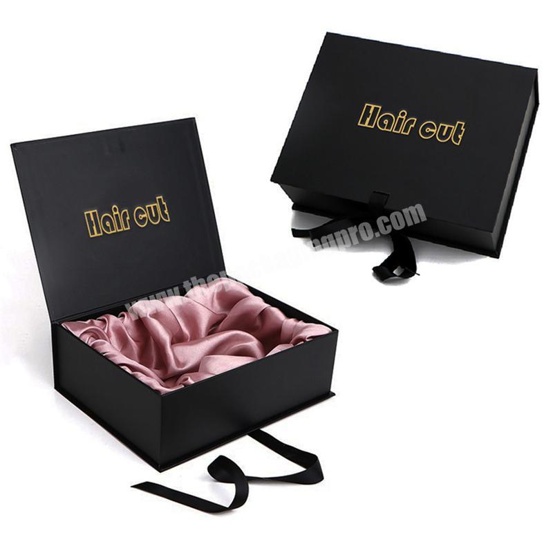 Black Custom Logo Magnetic Luxury Recyclable Rigid Cardboard Paper Packaging Clothing Box Flip Top Gift Boxes For Stockiing