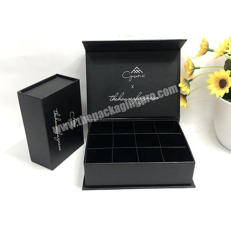 Black Luxury Classical Empty Tea Chocolate Truffle Magnetic Gift Boxes Covered Strawberry Packaging Box