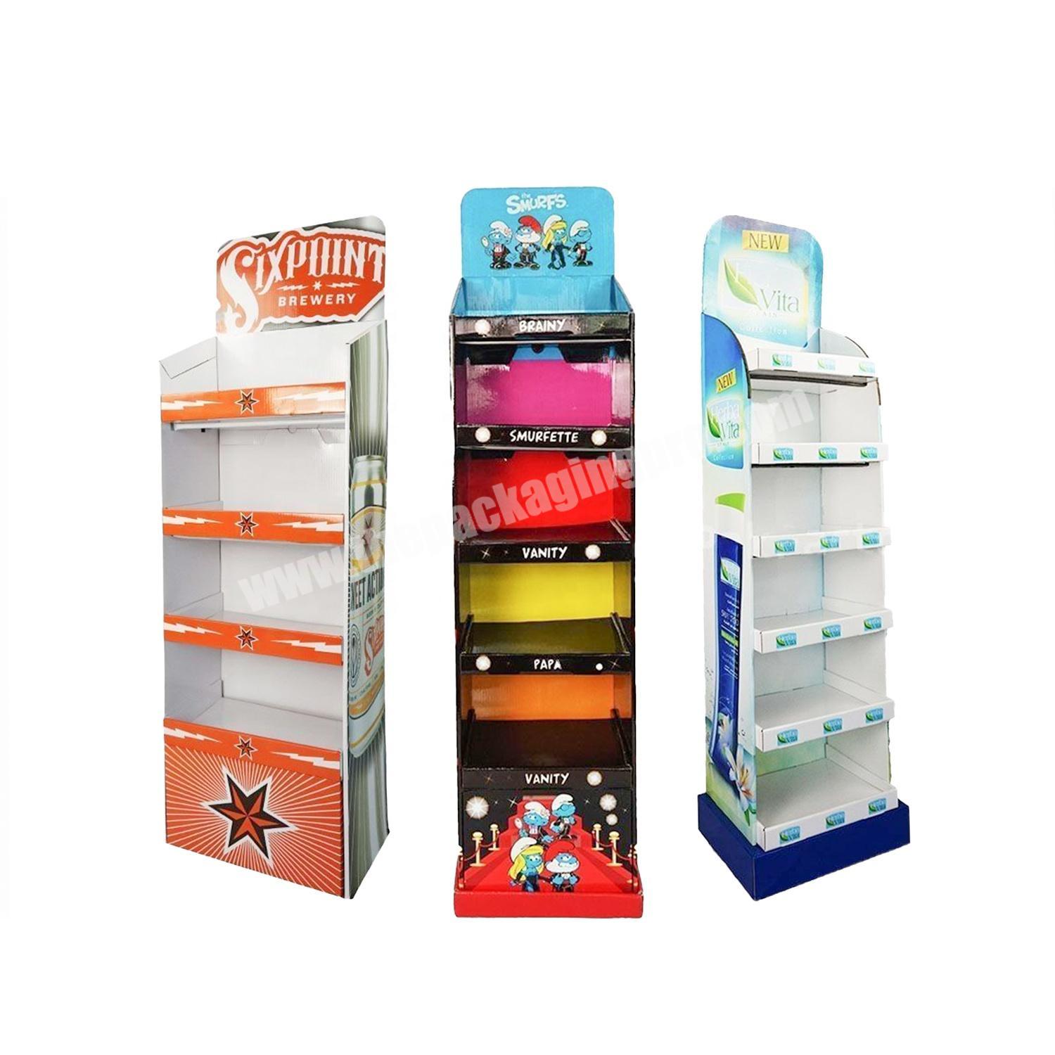 Custom Collapsible Cardboard Promotional Display Shelves For Bottle Candy Perfume Trading Exhibition Show