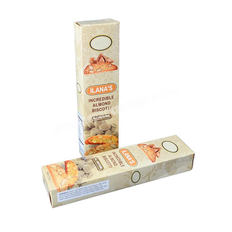 Custom Color Printing Rectangular Peanut Cookie Box Packaging Paper Food Card Box
