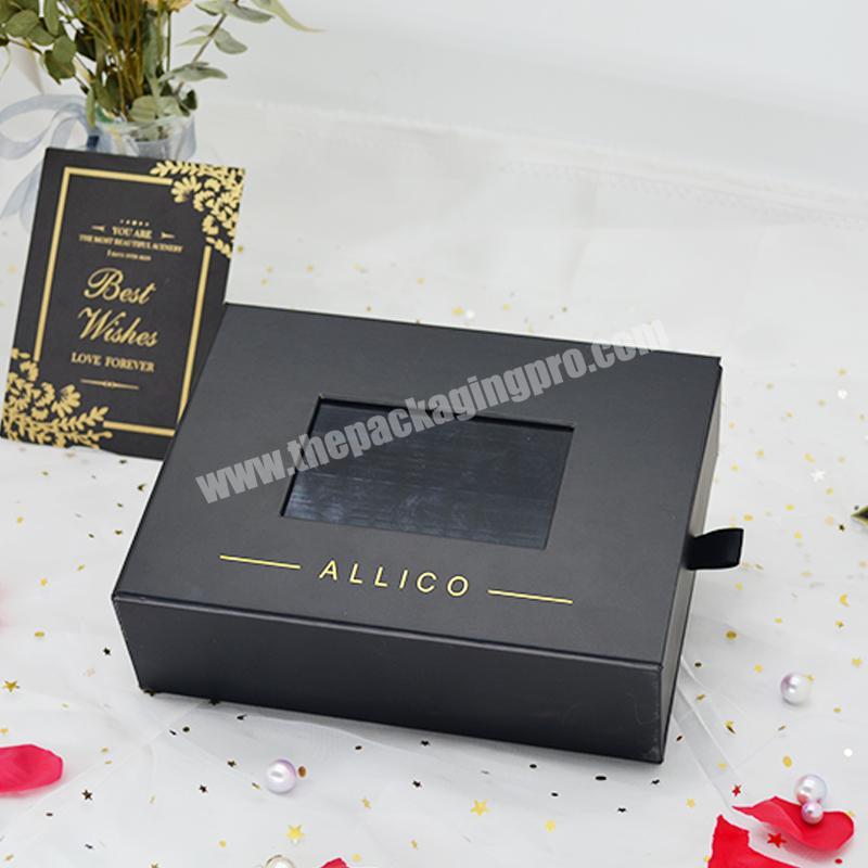 Custom Design Logo Drawer Cosmetics Perfume Gift Box Luxury Empty Perfume Box With Windows