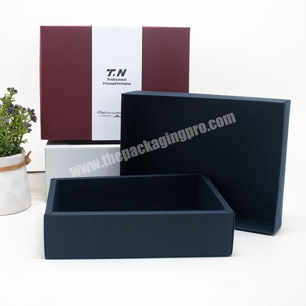 Custom Design Recycle Matte Black kraft lid and base gift packaging folding paper box save shipping for products packaging