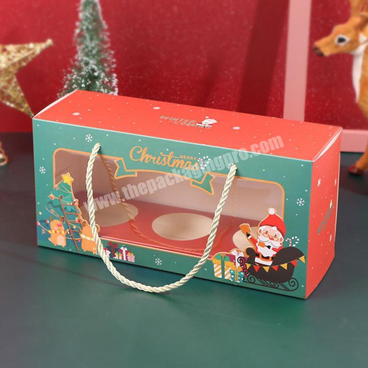 Custom Dessert Paper Package Box Candy Christmas Cake Boxes With Viewfinder