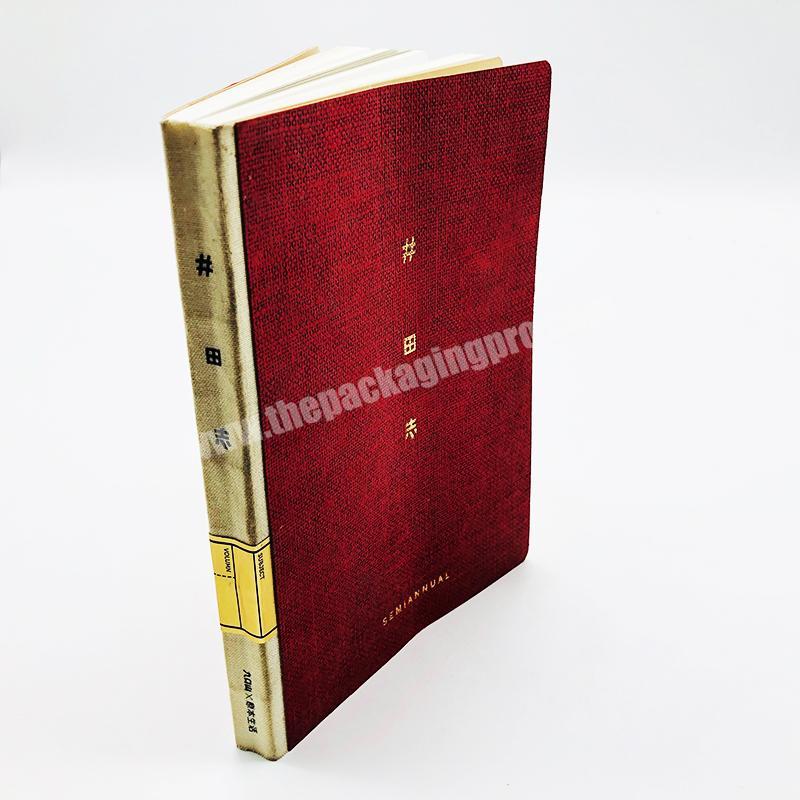 Custom Fabric Cover Artpaper Inner Pantone Color Printed Luxury Notebook