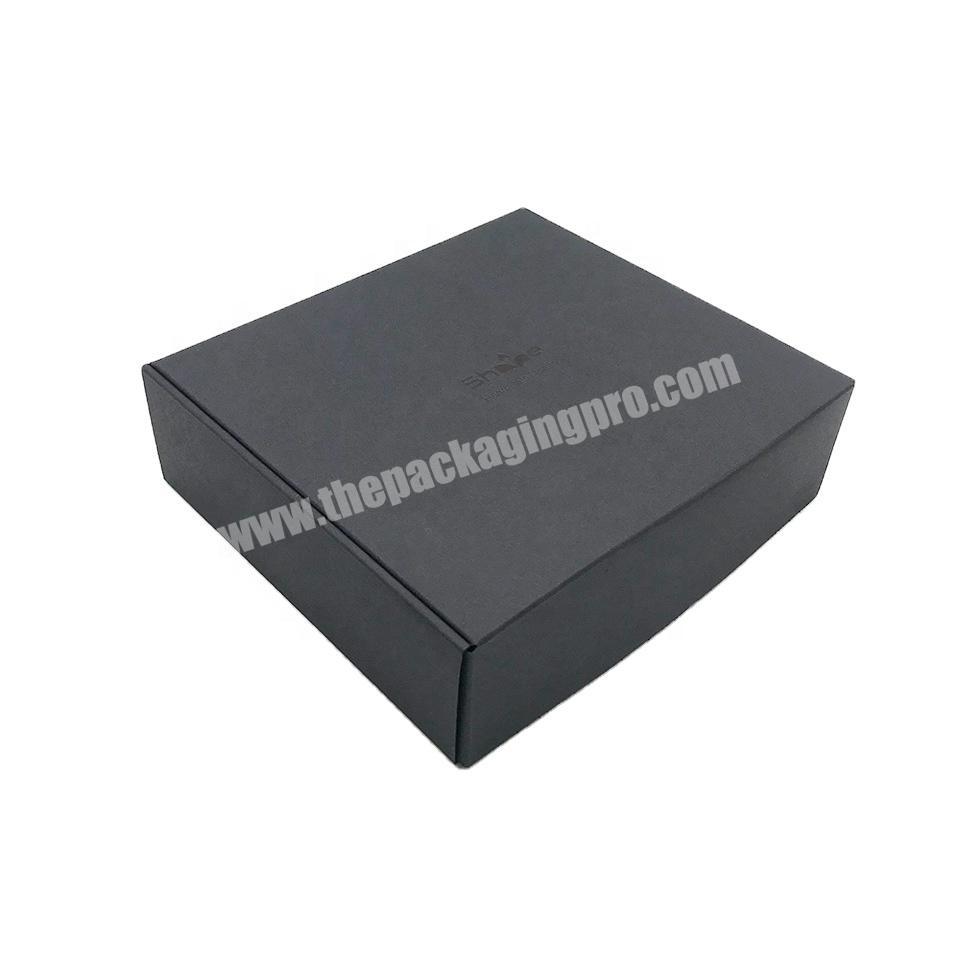 personalize Custom Flute E-Commerce Packaging Briefs Box Black Corrugated Shipping Literature Mailer Box For Cosmetics